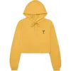 Dalix Espresso Martini Cropped Hoodie In Heather Mustard