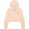 Dalix Espresso Martini Cropped Hoodie In Peach