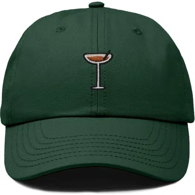 Dalix Espresso Martini Embroidered Hat In Dark Green