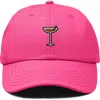 Dalix Espresso Martini Embroidered Hat In Hot Pink