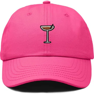 Dalix Espresso Martini Embroidered Hat In Hot Pink
