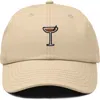 Dalix Espresso Martini Embroidered Hat In Khaki