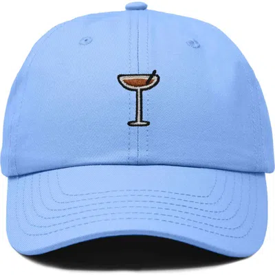 Dalix Espresso Martini Embroidered Hat In Light Blue