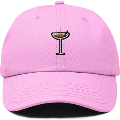 Dalix Espresso Martini Embroidered Hat In Light Pink