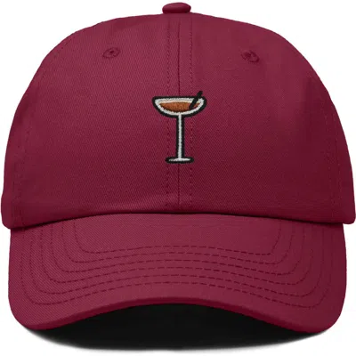 Dalix Espresso Martini Embroidered Hat In Maroon