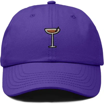 Dalix Espresso Martini Embroidered Hat In Purple