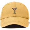 Dalix Espresso Martini Embroidered Hat In Washed Gold