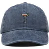 Dalix Espresso Martini Embroidered Hat In Washed Navy Blue
