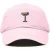 Dalix Espresso Martini Embroidered Hat In Washed Pink