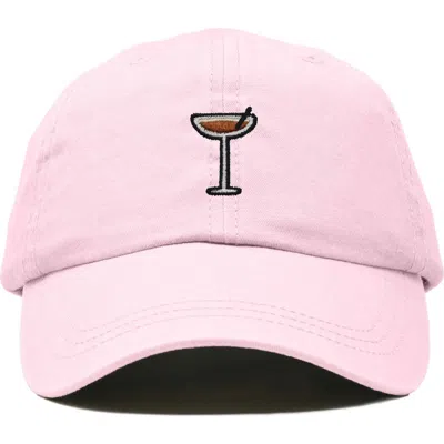 Dalix Espresso Martini Embroidered Hat In Washed Pink