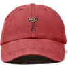 Dalix Espresso Martini Embroidered Hat In Washed Red
