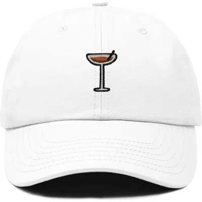 Dalix Espresso Martini Embroidered Hat In White