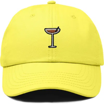 Dalix Espresso Martini Embroidered Hat In Yellow