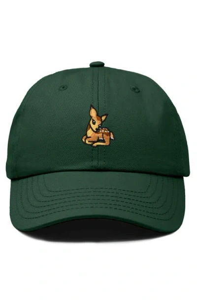 Dalix Fawn Embroidered Outdoor Cap In Dark Green