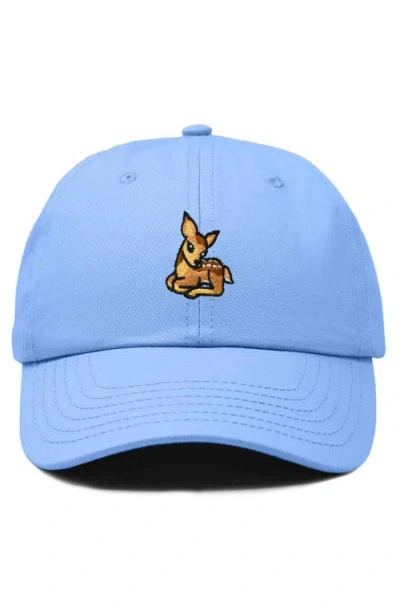 Dalix Fawn Embroidered Outdoor Cap In Light Blue
