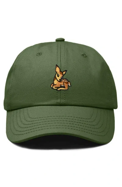 Dalix Fawn Embroidered Outdoor Cap In Olive