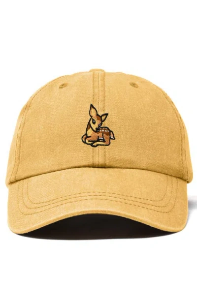 Dalix Fawn Embroidered Outdoor Cap In Washed Gold