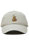 Dalix Fawn Embroidered Outdoor Cap In Washed Stone White