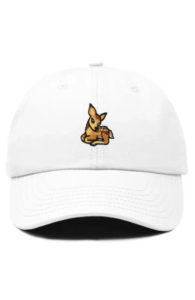 Dalix Fawn Embroidered Outdoor Cap In White