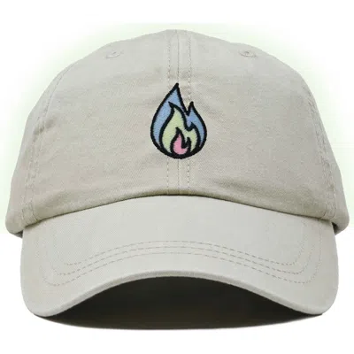 Dalix Fire Dad Hat In Washed Stone White