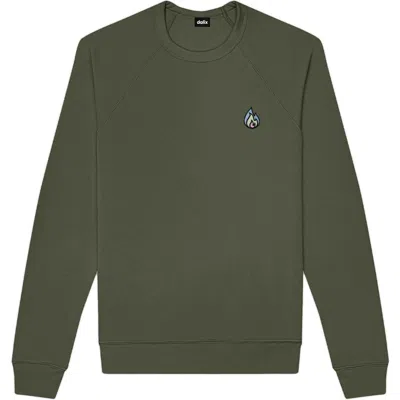 Dalix Fire Fleece Sweatshirt In Military Green