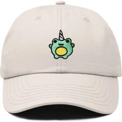 Dalix Froggy Unicorn Embroidered Cap In Beige