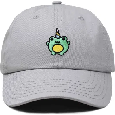Dalix Froggy Unicorn Embroidered Cap In Gray