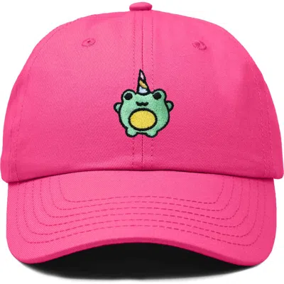 Dalix Froggy Unicorn Embroidered Cap In Hot Pink