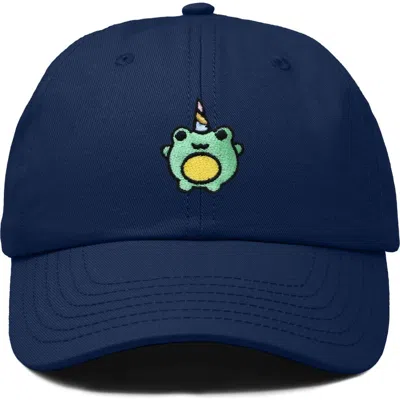 Dalix Froggy Unicorn Embroidered Cap In Navy Blue