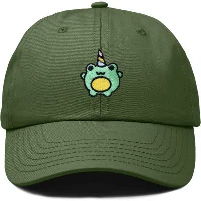 Dalix Froggy Unicorn Embroidered Cap In Olive