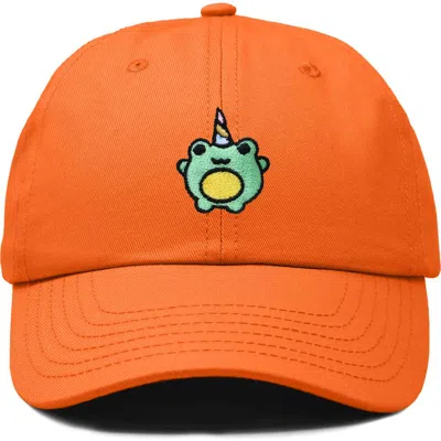 Dalix Froggy Unicorn Embroidered Cap In Orange