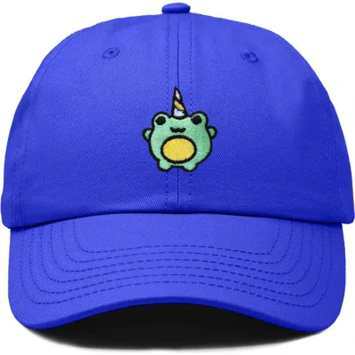 Dalix Froggy Unicorn Embroidered Cap In Royal Blue