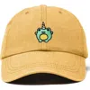 Dalix Froggy Unicorn Embroidered Cap In Washed Gold