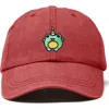 Dalix Froggy Unicorn Embroidered Cap In Washed Red