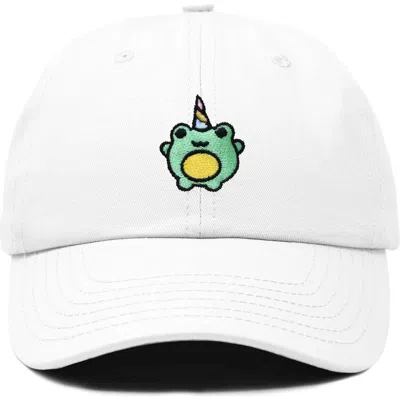 Dalix Froggy Unicorn Embroidered Cap In White
