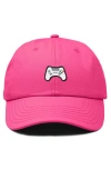 Dalix Game Controller Embroidered Hat In Hot Pink