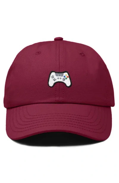 Dalix Game Controller Embroidered Hat In Burgundy