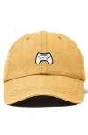 Dalix Game Controller Embroidered Hat In Washed Gold