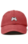 Dalix Game Controller Embroidered Hat In Washed Red