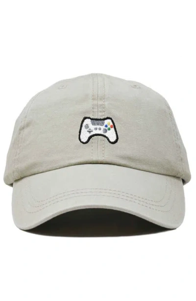 Dalix Game Controller Embroidered Hat In Washed Stone White