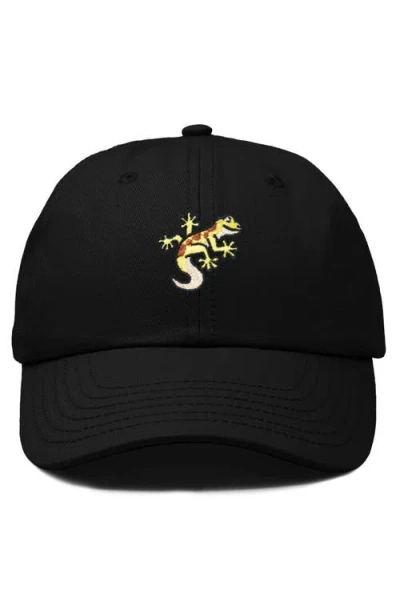 Dalix Gecko Embroidered Casual Cap In Black