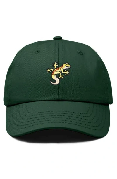 Dalix Gecko Embroidered Casual Cap In Green