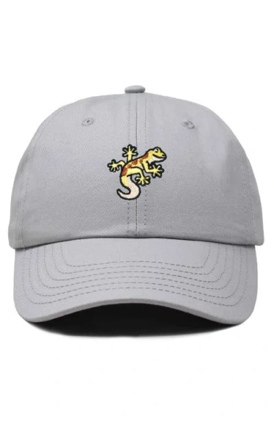 Dalix Gecko Embroidered Casual Cap In Gray