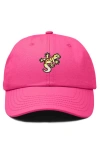 Dalix Gecko Embroidered Casual Cap In Pink