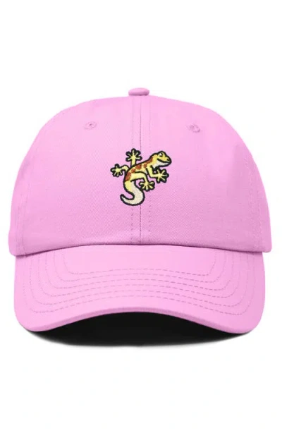 Dalix Gecko Embroidered Casual Cap In Pink