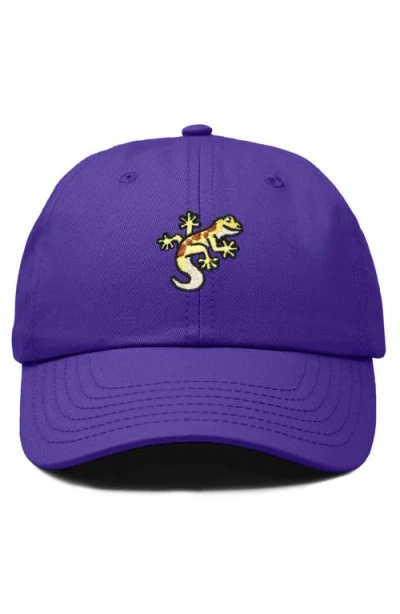 Dalix Gecko Embroidered Casual Cap In Purple