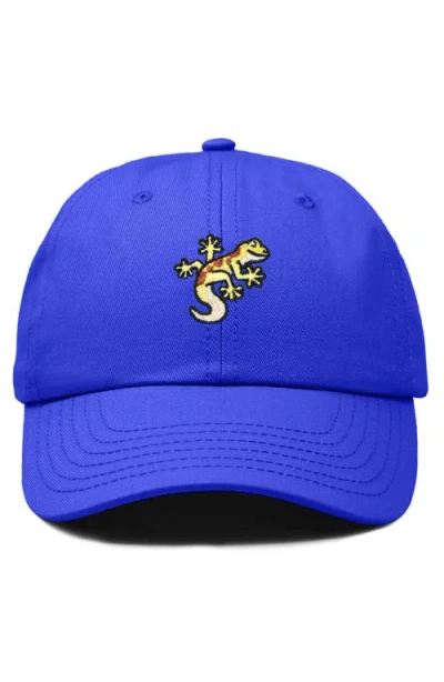 Dalix Gecko Embroidered Casual Cap In Royal Blue