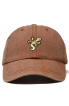 Dalix Gecko Embroidered Casual Cap In Washed Orange