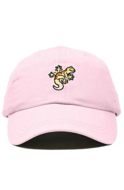 Dalix Gecko Embroidered Casual Cap In Pink
