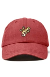 Dalix Gecko Embroidered Casual Cap In Washed Red